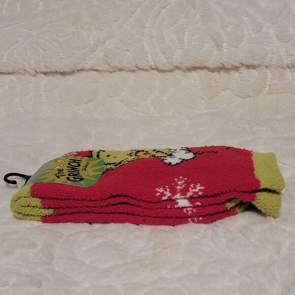 Bioworld Grinch Crew Socks 1 Pair Christmas Womens Sock Size 9-11 Shoes 5-10 New - Picture 6 of 10